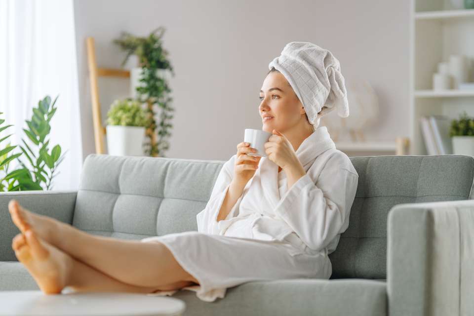woman relaxing and recharging